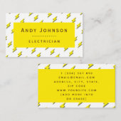Geel Lightning Patroon Elektrische Service Power Visitekaartje (Voorkant / Achterkant)