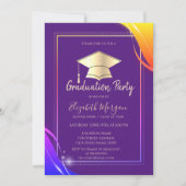 Geel Lijst Afstudeerder Pet Violet Afstuderen Kaart (Voorkant)