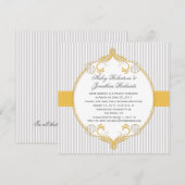 Geel Lijst Grijze Witte Stripes Weddenschap Kaart (Voorkant / Achterkant)
