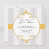 Geel Lijst Grijze Witte Stripes Weddenschap Kaart (Voorkant)