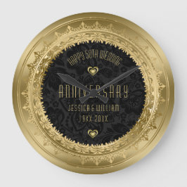 Geel Lijst met gouden rand 25e bruiloft Jubileum Grote Klok