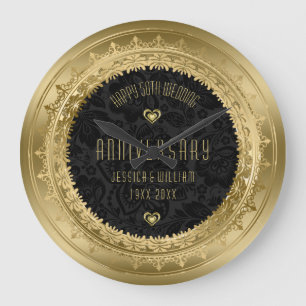 Geel Lijst met gouden rand 25e bruiloft Jubileum Grote Klok