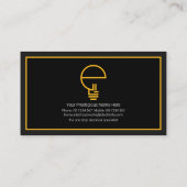 Geel Lijst Stijlvol Letter-E Bulb Electrice Visitekaartje (Achterkant)