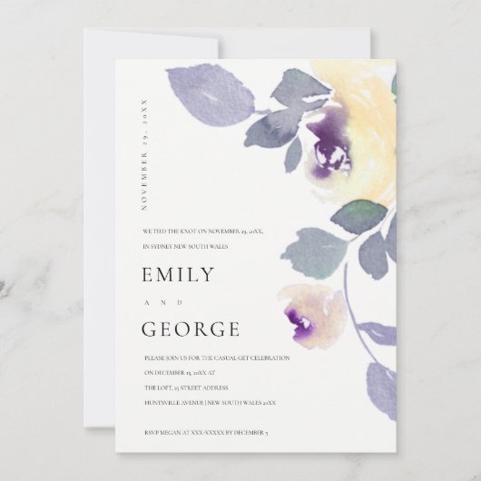 GEEL LILA ROOS FLORAAL WE HEBBEN DE KNOT KAART GEH (Voorkant)