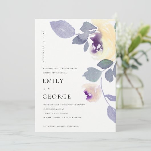 GEEL LILA ROOS FLORAAL WE HEBBEN DE KNOT KAART GEH (Staand voorkant)