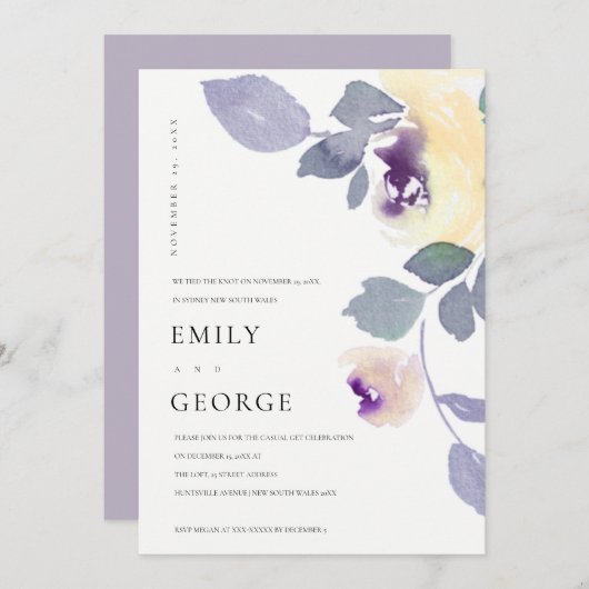 GEEL LILA ROOS FLORAAL WE HEBBEN DE KNOT KAART GEH (Voorkant / Achterkant)