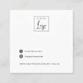 GEEL LILA ROOS FLORAL STUD EARRING DISPLAY VIERKANTE VISITEKAARTJE (Achterkant)