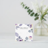 GEEL LILA ROOS FLORAL STUD EARRING DISPLAY VIERKANTE VISITEKAARTJE (Staand voorkant)
