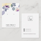 GEEL LILA WATERVERF FLORA STUD EARRING DISPLAY VISITEKAARTJE (Voorkant / Achterkant)