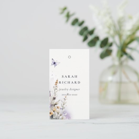 Geel Lila wildflower Butterfly Eenvoudige Prijs La Visitekaartje (Staand voorkant)