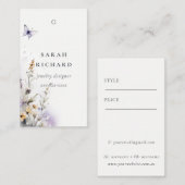 Geel Lila wildflower Butterfly Eenvoudige Prijs La Visitekaartje (Voorkant / Achterkant)