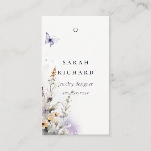 Geel Lila wildflower Butterfly Eenvoudige Prijs La Visitekaartje (Voorkant)