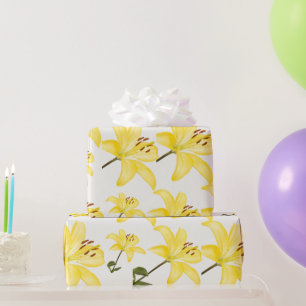 Geel Lily Matte Wrapping Paper Cadeaupapier