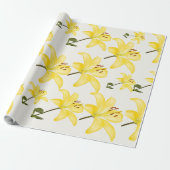 Geel Lily Matte Wrapping Paper Cadeaupapier (Uitgerold)