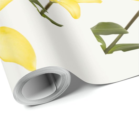 Geel Lily Matte Wrapping Paper Cadeaupapier (Rol Hoek)