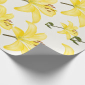 Geel Lily Matte Wrapping Paper Cadeaupapier (Hoek)