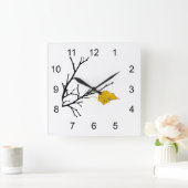 Geel Limoen Bladeren Vierkante Klok (Huis)