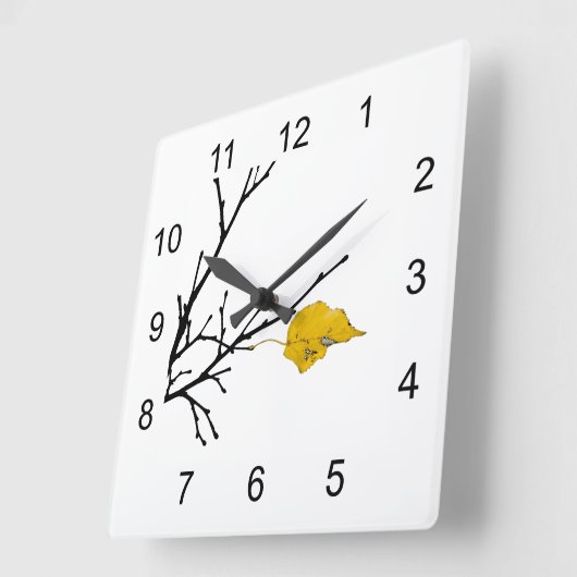 Geel Limoen Bladeren Vierkante Klok (Hoek)