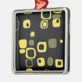 Geel, Limoen, zwart-wit, Abstracte kunst Ornamente Metalen Ornament (Links)