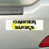 geel lint, CANCER SUCKS Bumpersticker (Op auto)