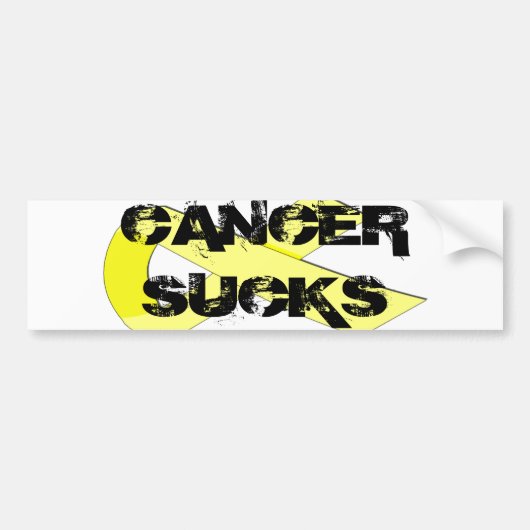 geel lint, CANCER SUCKS Bumpersticker (Voorkant)