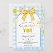 Geel lint citroen babyshower uitnodiging (Voorkant)