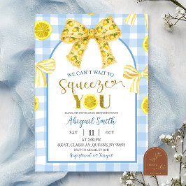 Geel lint citroen babyshower uitnodiging