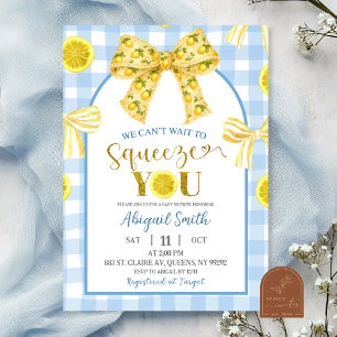 Geel lint citroen babyshower uitnodiging
