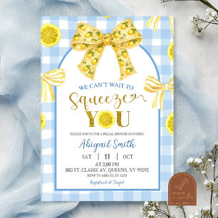Geel lint citroen babyshower uitnodiging