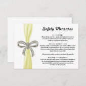 Geel lint diamant boog veiligheidsmaatregelen informatiekaartje (Voorkant / Achterkant)