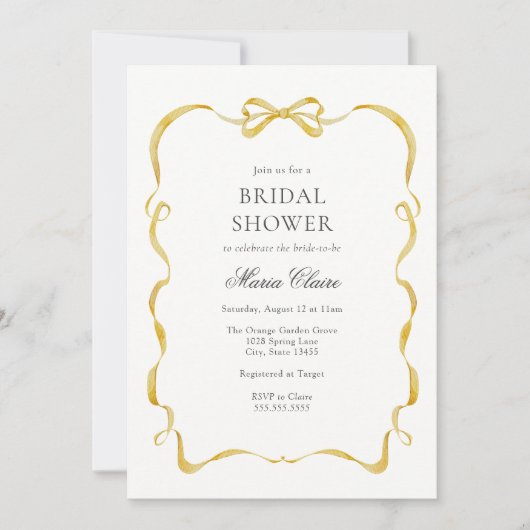 Geel lint en bogen Vrijgezellenfeest Kaart (Voorkant)