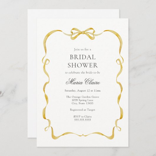 Geel lint en bogen Vrijgezellenfeest Kaart (Voorkant / Achterkant)