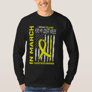 Geel lint endometriose bewustzijn geweldig nichtje t-shirt