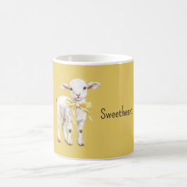 Geel lint lammetje lieverd koffiemok