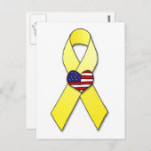 Geel lint met Briefkaart van het Vlaggenhart (Voorkant / Achterkant)