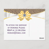 Geel lint met variatie in Damaspatroon Briefkaart (Achterkant)