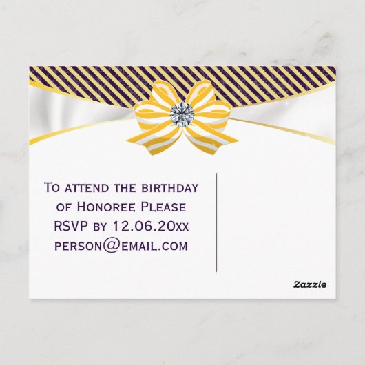 Geel lint met variatie in Damaspatroon Briefkaart (Achterkant)