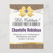 Geel lint met variatie in Damaspatroon Briefkaart (Voorkant)