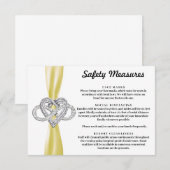 Geel lint Oneindigheids Hart Veiligheidsmaatregele Informatiekaartje (Voorkant / Achterkant)