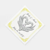 Geel lint Silver Swans Paper Napkins Servetten (Hoek)