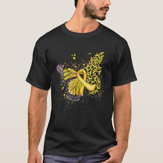 Geel lint Spina Bifida bewustzijn Dripping Butt T-shirt (Voorkant)