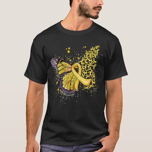 Geel lint Spina Bifida bewustzijn Dripping Butt T-shirt (Voorkant)