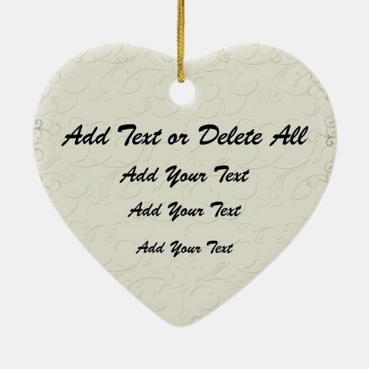 Geel lint voor kinderkanker uit het hart - SR Keramisch Ornament (Achterkant)