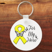 Geel lint voor mijn helm sleutelhanger (Voorkant)