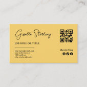 Geel Logo QR Code Minimalistisch Professioneel Visitekaartje (Voorkant)