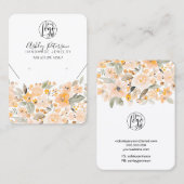 Geel logo sierjuwelen, met geelbloem, ketting visitekaartje (Voorkant / Achterkant)