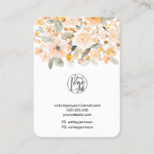 Geel logo sierjuwelen, met geelbloem, ketting visitekaartje (Achterkant)