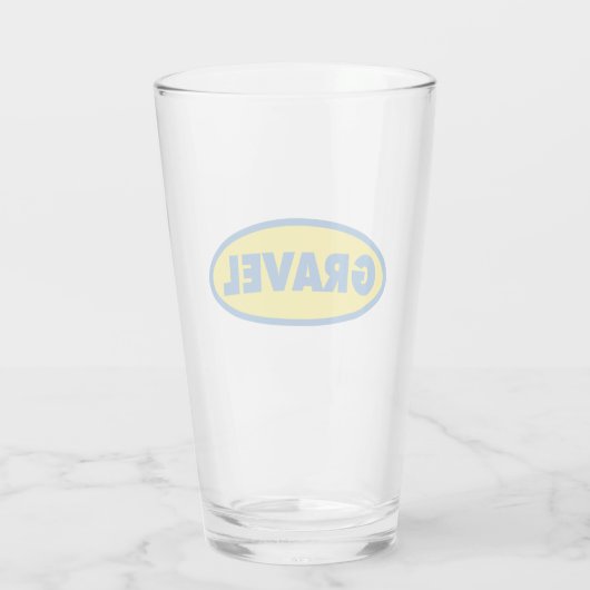 Geel Logo voor grindfietsen Glas (Achterkant)