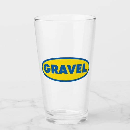 Geel Logo voor grindfietsen Glas (Voorkant)