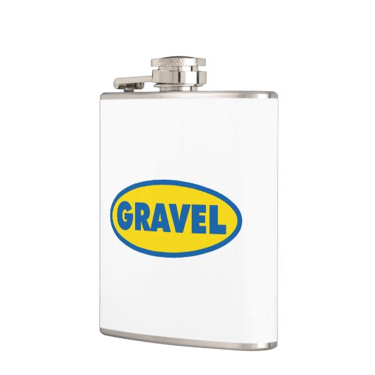 Geel Logo voor grindfietsen Heupfles (Links)